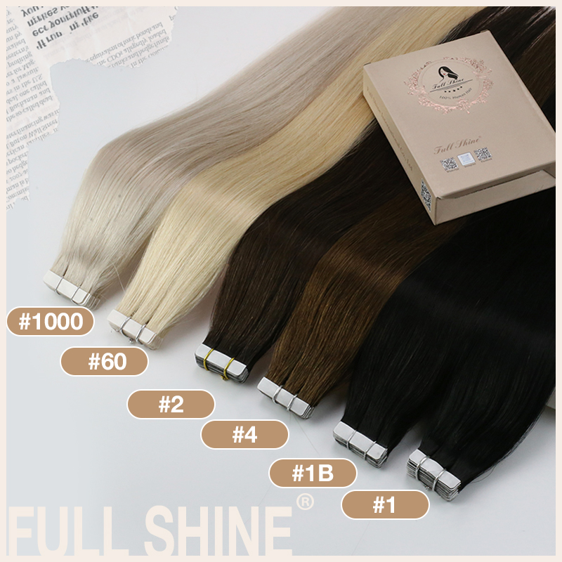 Tóc nối dán Full Shine, tóc th - đánh giá và giá Invisible Tape In Extensions Real Hair