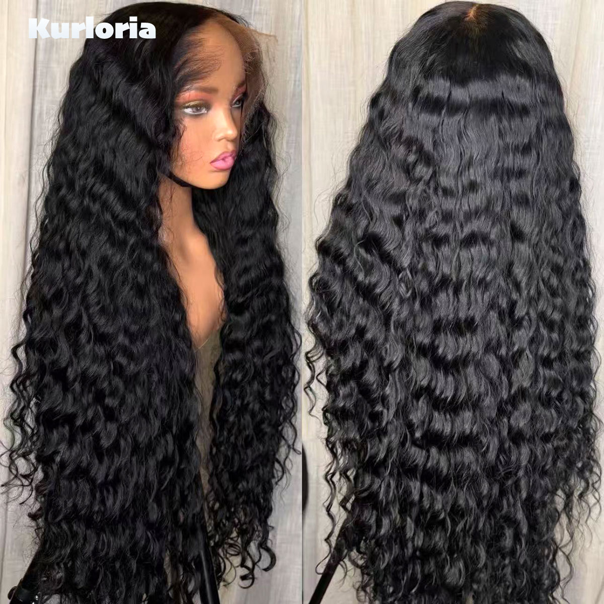 500 Density Deep Wave Natural  - đánh giá và giá Glueless Wear And Go Human Hair Wig