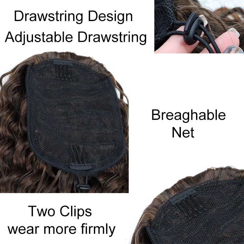 Synthetic 18Inch Long Kinky Cu - đánh giá và giá Drawstring Afro Curly Puff Ponytail