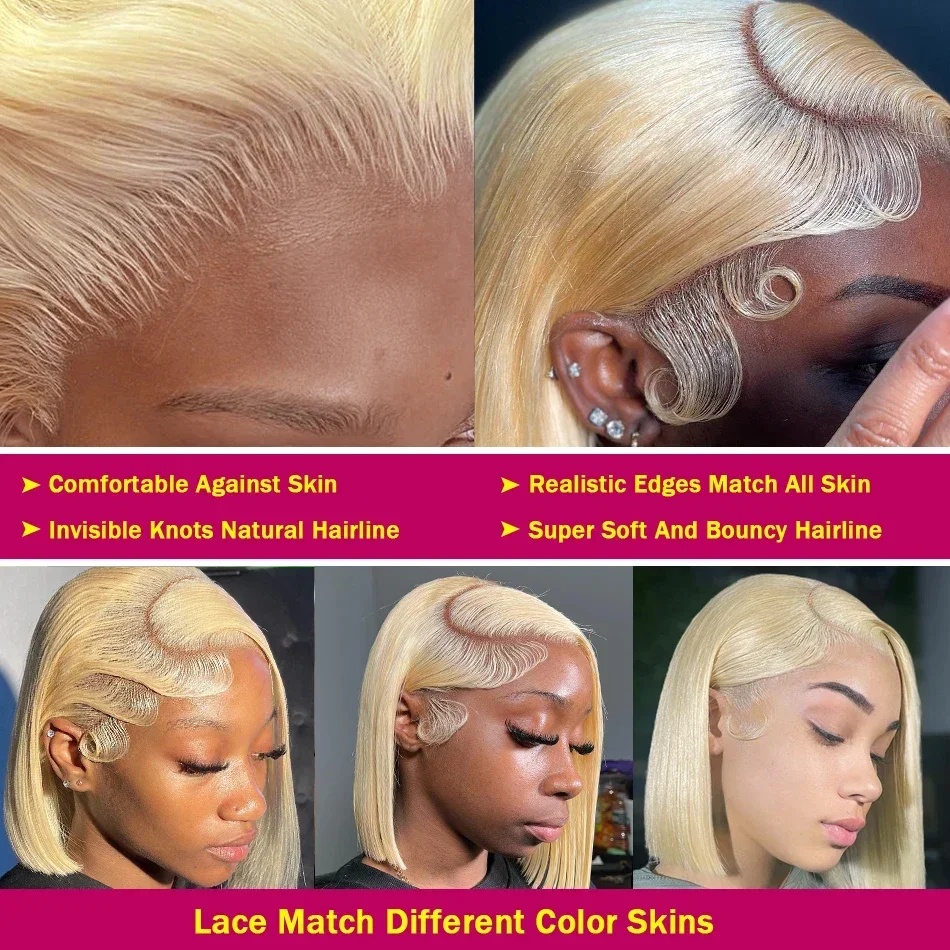 Honey Blonde Bob Wigs Human Ha - đánh giá và giá Glueless Wear And Go Human Hair Wig