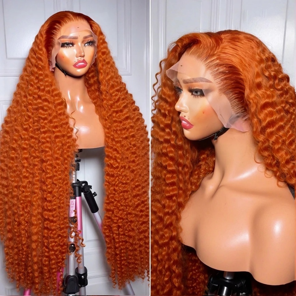 200% Density Ginger Orange Dee - đánh giá và giá Human Hair Wigs