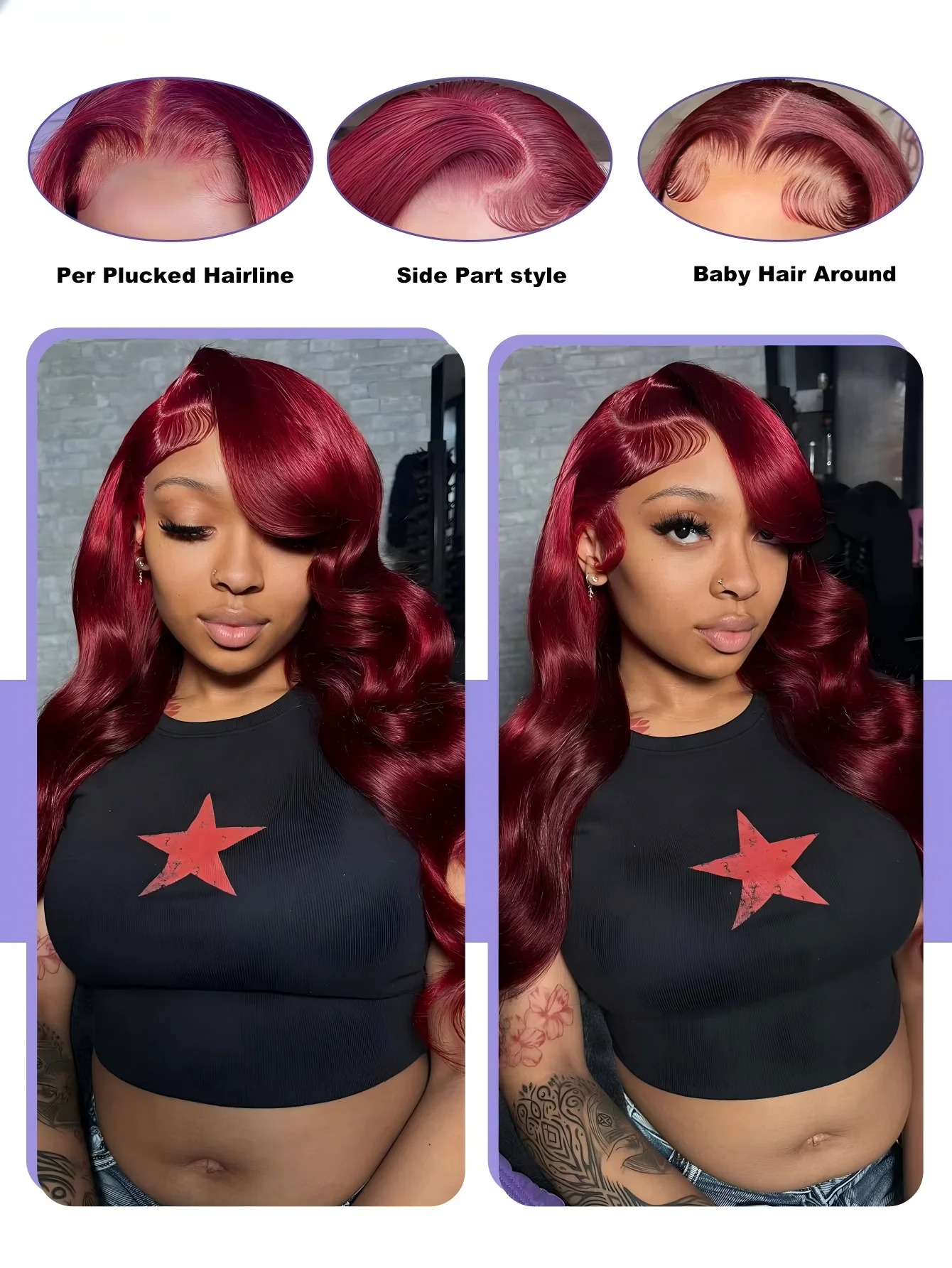HD Transparent 99J Burgundy Bo - đánh giá và giá Human Hair Wigs