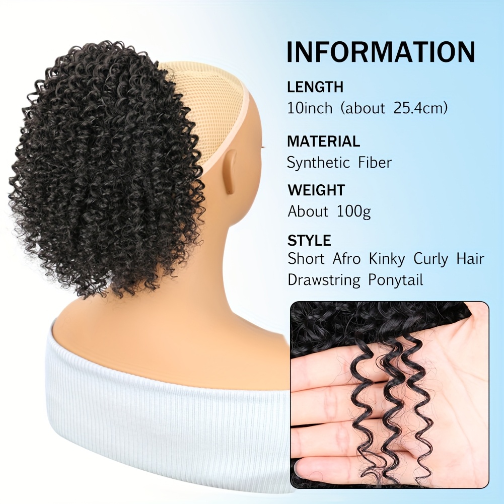 Afro Kinky Curly Puff Ponytail - đánh giá và giá Drawstring Afro Curly Puff Ponytail