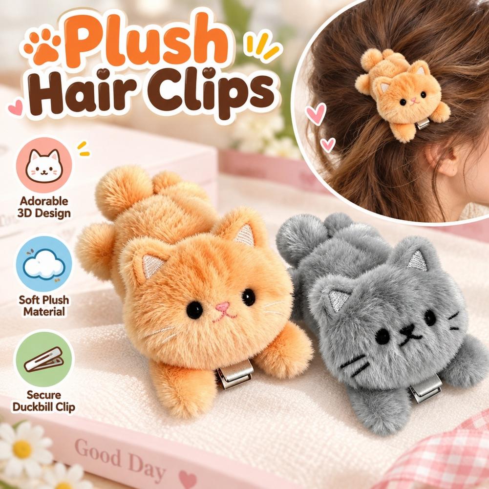 Cute Fluffy Plush Cat Hair Cli - đánh giá và giá Hair Bundles