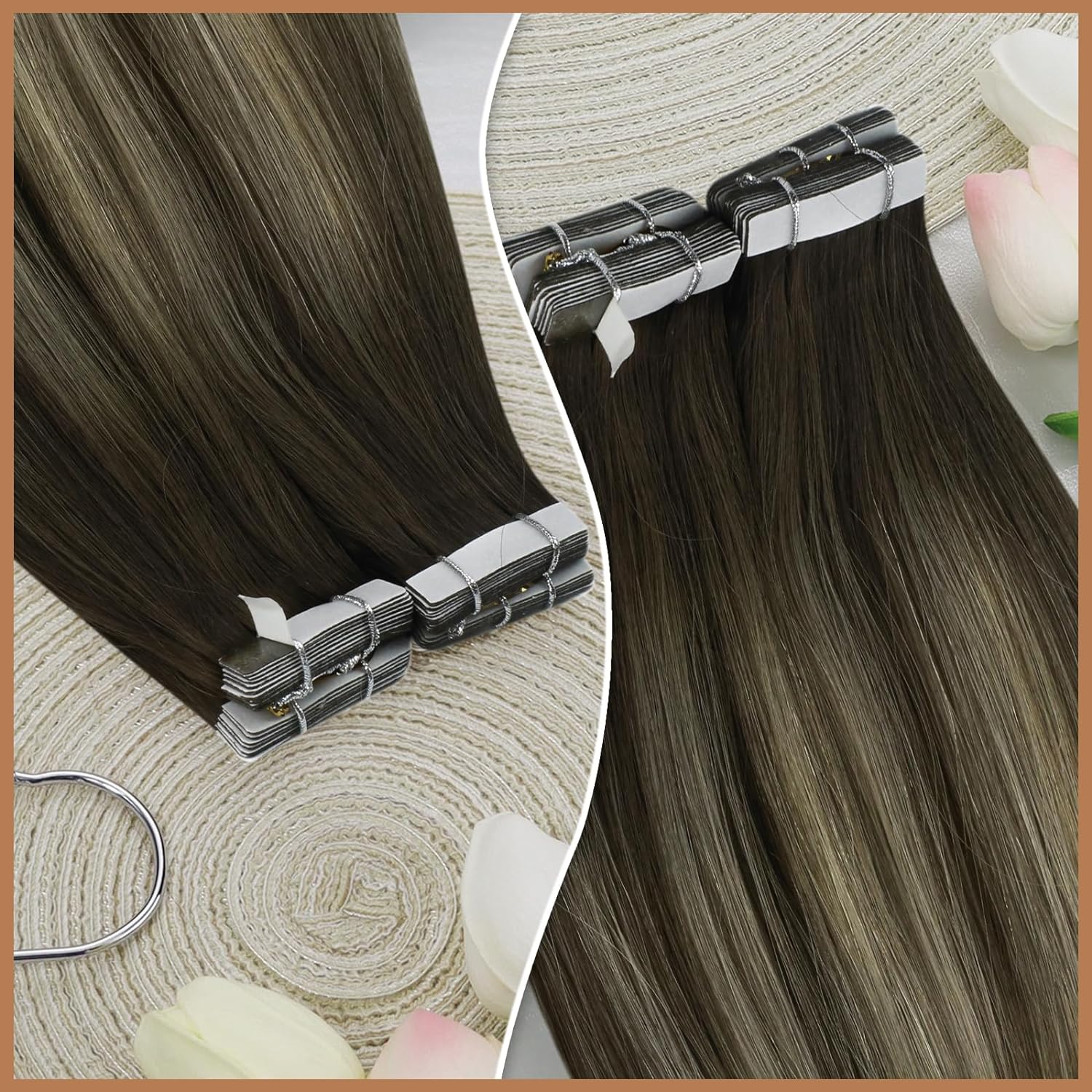 VeSunny Tape in Hair Extension - đánh giá và giá Invisible Tape In Extensions Real Hair