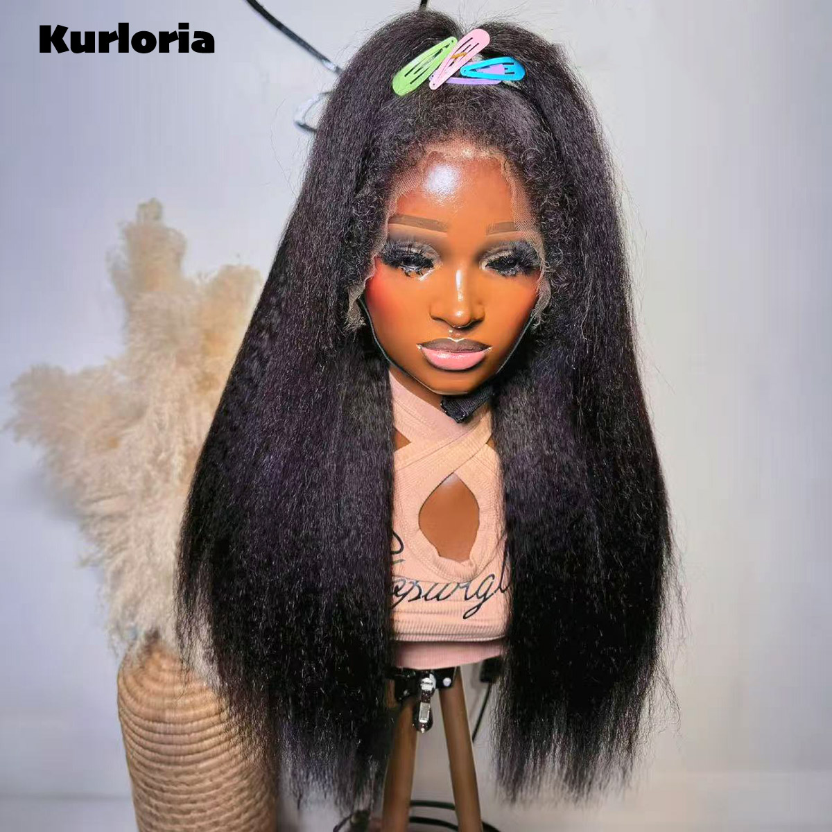 Natural Black 400 Density Kink - đánh giá và giá Glueless Wear And Go Human Hair Wig